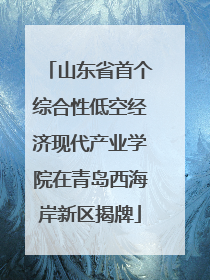 山东省首个综合性低空经济现代产业学院在青岛西海岸新区揭牌