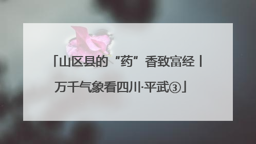 山区县的“药”香致富经丨万千气象看四川·平武③
