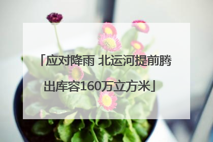 应对降雨 北运河提前腾出库容160万立方米