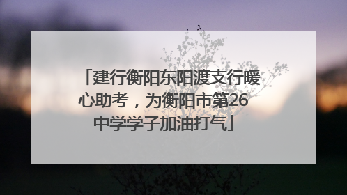 建行衡阳东阳渡支行暖心助考，为衡阳市第26中学学子加油打气