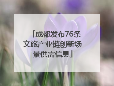 成都发布76条文旅产业链创新场景供需信息