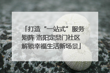 打造“一站式”服务矩阵 洛阳定鼎门社区解锁幸福生活新场景