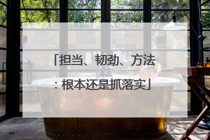 担当、韧劲、方法：根本还是抓落实