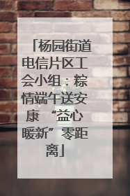 杨园街道电信片区工会小组：粽情端午送安康 “益心暖新”零距离