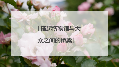 搭起博物馆与大众之间的桥梁