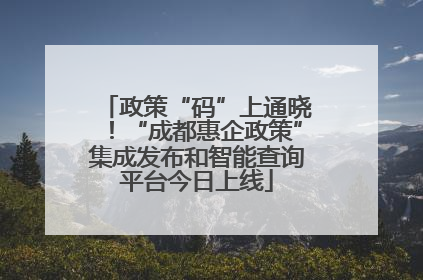 政策“码”上通晓！“成都惠企政策”集成发布和智能查询平台今日上线