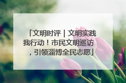 文明时评｜文明实践我行动！市民文明巡访，引领淄博全民志愿