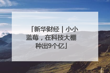 新华财经｜小小蓝莓，在科技大棚种出9个亿