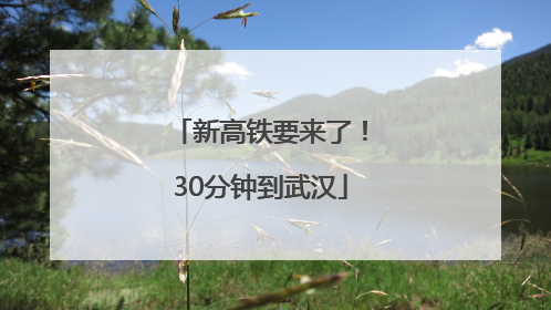 新高铁要来了！30分钟到武汉
