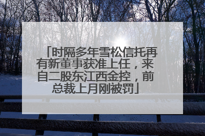 时隔多年雪松信托再有新董事获准上任，来自二股东江西金控，前总裁上月刚被罚