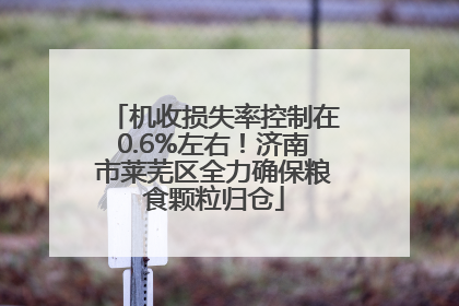 机收损失率控制在0.6%左右！济南市莱芜区全力确保粮食颗粒归仓