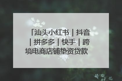 汕头小红书｜抖音｜拼多多｜快手｜跨境电商店铺垫资贷款企业-漫商易
