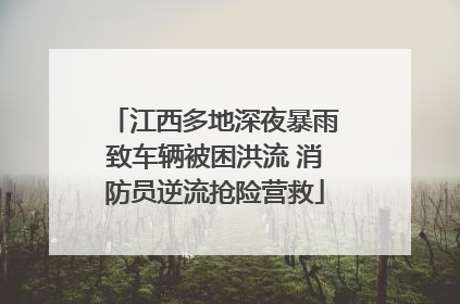 江西多地深夜暴雨致车辆被困洪流 消防员逆流抢险营救