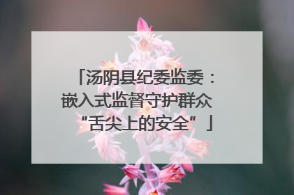 汤阴县纪委监委：嵌入式监督守护群众“舌尖上的安全”