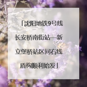 沈阳地铁9号线长安桥南街站—新立堡桥站区间右线盾构顺利始发
