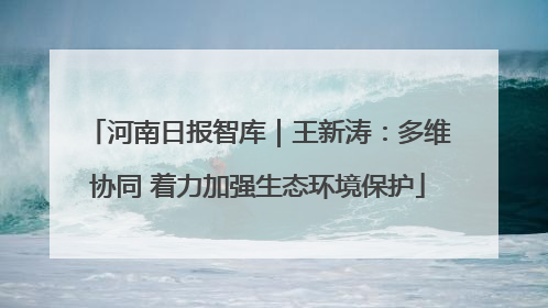 河南日报智库｜王新涛：多维协同 着力加强生态环境保护