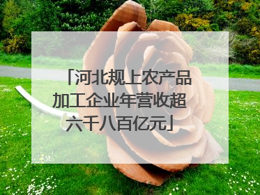河北规上农产品加工企业年营收超六千八百亿元