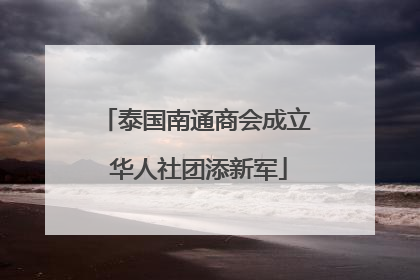 泰国南通商会成立 华人社团添新军