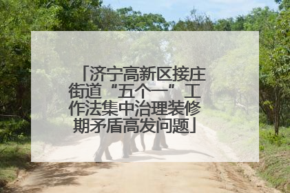 济宁高新区接庄街道“五个一”工作法集中治理装修期矛盾高发问题