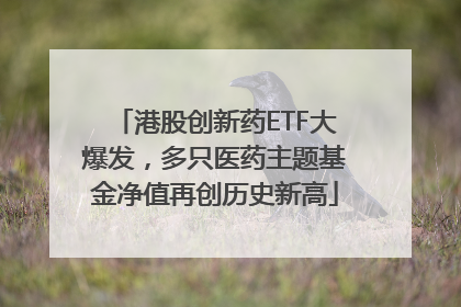 港股创新药ETF大爆发，多只医药主题基金净值再创历史新高