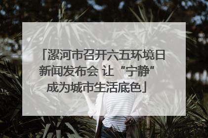 漯河市召开六五环境日新闻发布会 让“宁静”成为城市生活底色