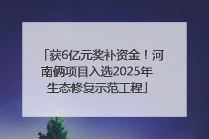获6亿元奖补资金！河南俩项目入选2025年生态修复示范工程