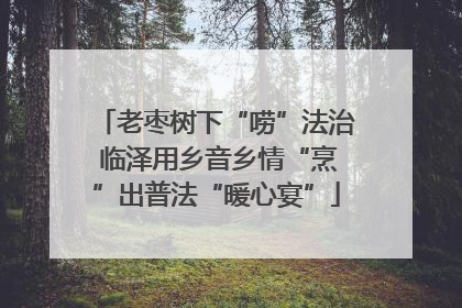 老枣树下“唠”法治 临泽用乡音乡情“烹”出普法“暖心宴”