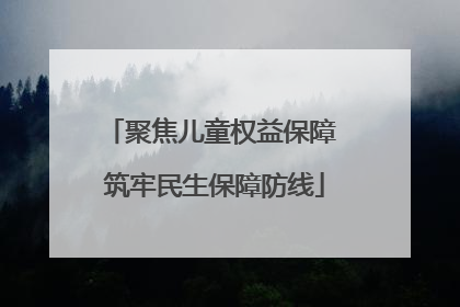 聚焦儿童权益保障 筑牢民生保障防线