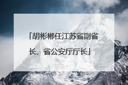 胡彬郴任江苏省副省长、省公安厅厅长
