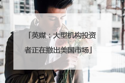 英媒：大型机构投资者正在撤出美国市场