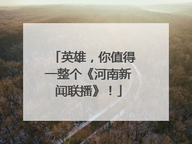 英雄，你值得一整个《河南新闻联播》！