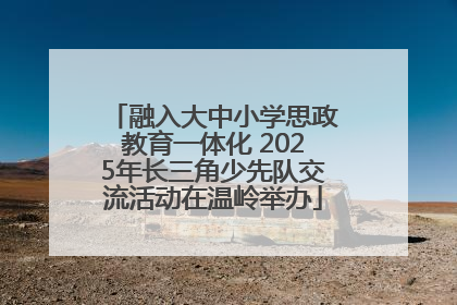 融入大中小学思政教育一体化 2025年长三角少先队交流活动在温岭举办