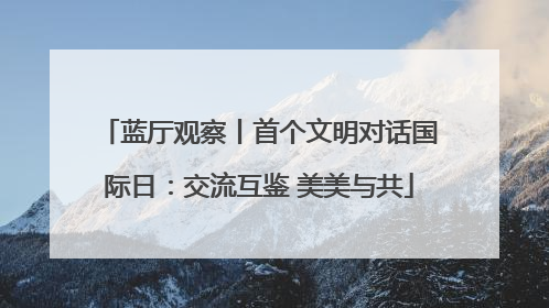 蓝厅观察丨首个文明对话国际日：交流互鉴 美美与共