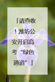 请查收！潍坊公安开启高考“绿色通道”