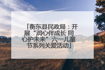 衡东县民政局：开展“润心伴成长 同心护未来”六一儿童节系列关爱活动