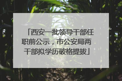 西安一批领导干部任职前公示，市公安局两干部拟学历破格提拔