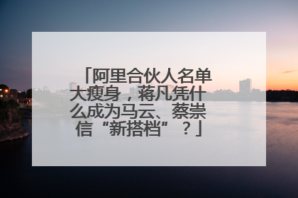 阿里合伙人名单大瘦身，蒋凡凭什么成为马云、蔡崇信“新搭档”？