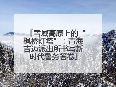 雪域高原上的“枫桥灯塔”：青海吉迈派出所书写新时代警务答卷