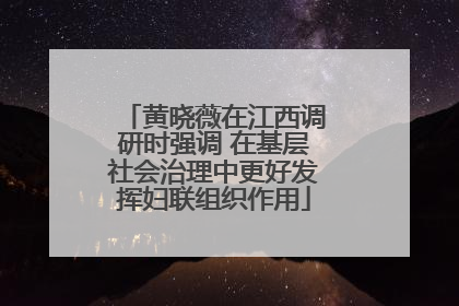 黄晓薇在江西调研时强调 在基层社会治理中更好发挥妇联组织作用