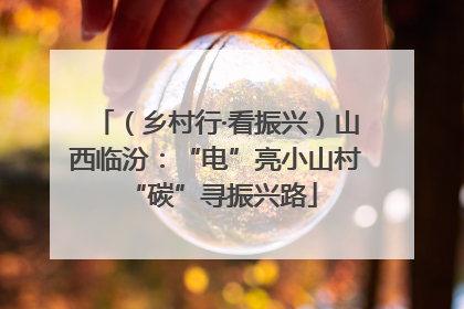 （乡村行·看振兴）山西临汾：“电”亮小山村 “碳”寻振兴路