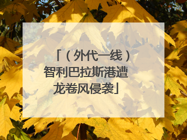 （外代一线）智利巴拉斯港遭龙卷风侵袭