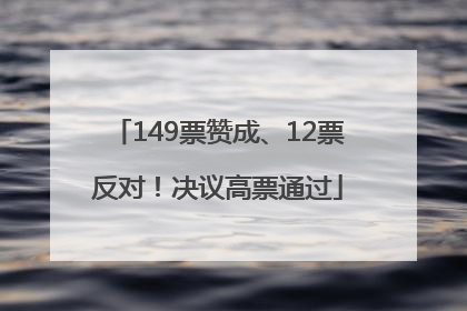 149票赞成、12票反对！决议高票通过