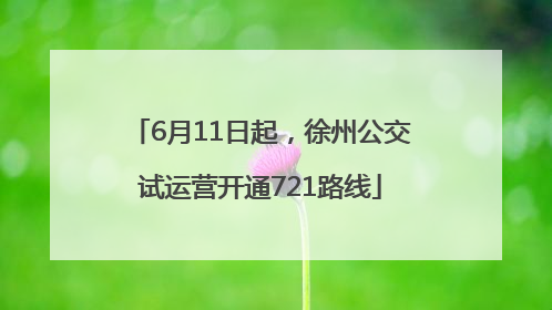 6月11日起，徐州公交试运营开通721路线
